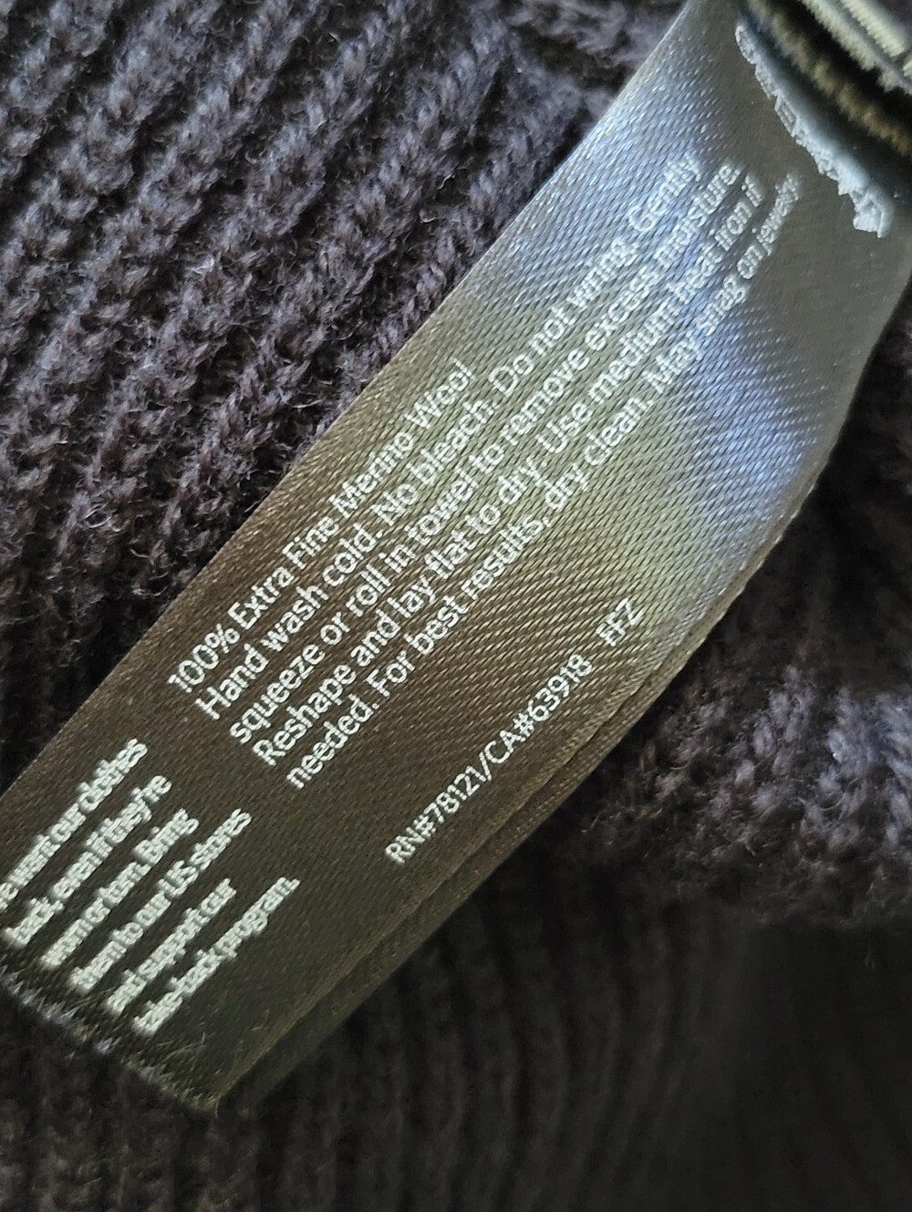 Eileen Fisher Color Block Pullover Sweater Extra Fine Merino Wool Black & Gray M - Picture 10 of 10